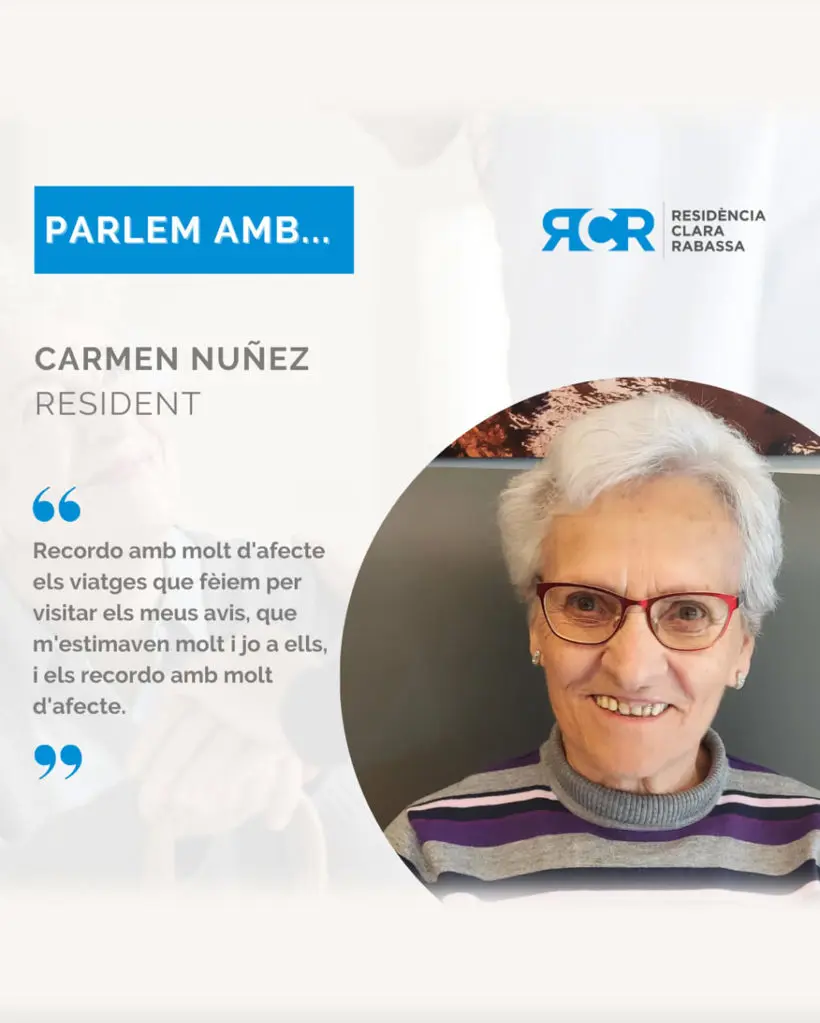 Carmen, de 87 anys, resideix a la Residencia Clara Rabassa des del 16 de maig del 2024. 