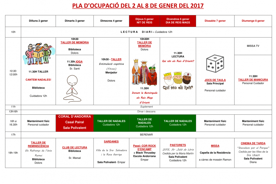 PLA D’OCUPACIÓ DEL 2 AL 8 DE GENER 2017