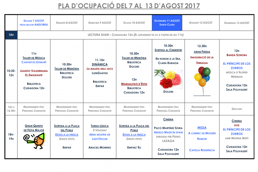 PLA OCUPACIO DEL 7 AL 13 AGOST 2017