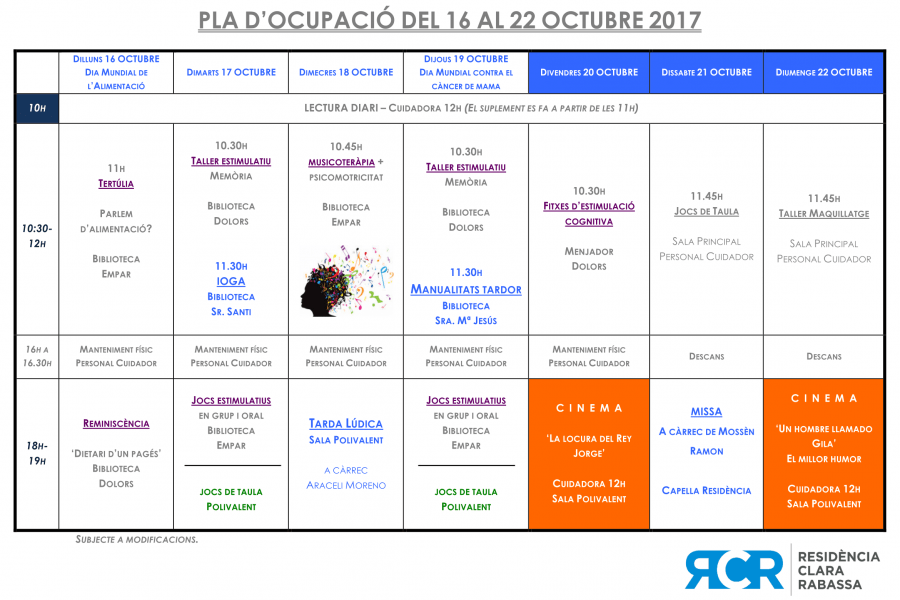 PLA OCUPACIÓ 16 AL 22 OCTUBRE 2017